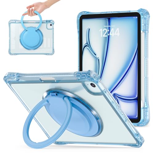 Lepeoac Stoßfeste Schutzhülle für iPad Air 11 Zoll (M3 2025 7. / M2 2024 6. Generation), kompatibel mit iPad Air 11 Zoll (2022 5. Generation/2020 4. Generation), PC-Tablet-Hüllen mit drehbarem Ständer von Lepeoac