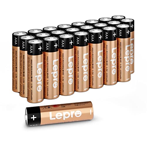 Lepro AAA-Batterien, 24 Stück, 1200mAh, 3-in-1-Alkalibatterien, 1,5Volt, auslaufsicher, korrosionsbeständig, LR03 MN2400 AAA-Batteriepack für Uhren, Fernbedienungs, Maus, Taschenlampe UVM von Lepro