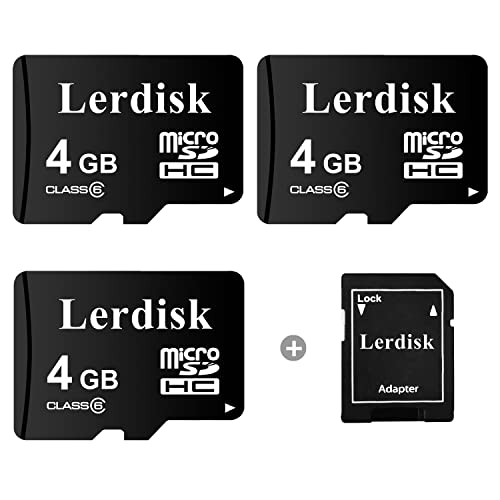 Lerdisk Fabrik Großhandel 3er Pack Micro SD Karte 4GB MicroSDHC 3 Jahre Garantie Klasse 6 Hergestellt von 3C Group Lizenznehmer (4GB x 3 Stück) von Lerdisk