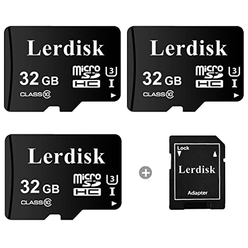 Lerdisk Fabrik Großhandel 3er-Pack MicroSD-Karte 32GB U3 C10 UHS-I MicroSDXC in Bulk hergestellt von 3C Gruppe autorisiertem Lizenzgeber (32 GB) von Lerdisk