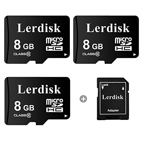 Lerdisk Fabrik Großhandel 3er-Pack MicroSD-Karte 8GB U1 C10 UHS-I MicroSDHC in Bulk hergestellt von 3C Gruppe autorisiertem Lizenzgeber (8 GB) von Lerdisk