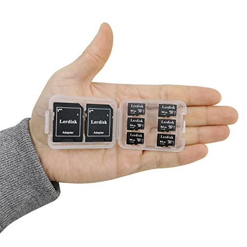 Lerdisk 6er-Pack Micro SD Karte 64GB U3 V30 A1 Class 10 | 4K Video für Drohnen, Dashcams & Android-Geräte | IP65 Wasserdicht (64GBX6) von Lerdisk