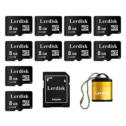 Lerdisk Factory Großhandel 10-Pack Micro SD-Karte 8GB U1 C10 MicroSDHC UHS-I Hergestellt von autorisiertem Lizenznehmer (8GB) von Lerdisk