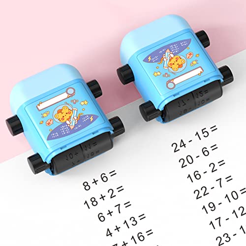 Mathe Stempel Roller Zufällig Roller Digitaler LehrstempelAdditions und Subtraktions Arithmetik Rolle Stempel Doppelter Kopf Rechenstempel für Frühkindliche Initiierung Kinder Mathematikübung (A) von Lergas