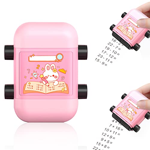Mathe Stempel Roller Zufällig Roller Digitaler LehrstempelAdditions und Subtraktions Arithmetik Rolle Stempel Doppelter Kopf Rechenstempel für Frühkindliche Initiierung Kinder Mathematikübung (B) von Lergas
