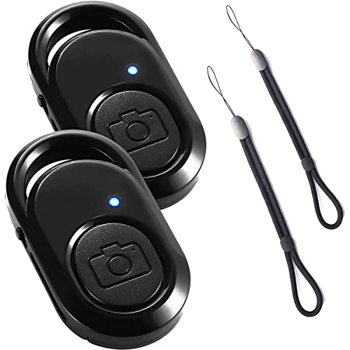 2 Stück Bluetooth-Fernbedienung für Kamera-Auslöser, Bluetooth-Fernbedienung für Phone-Fotos, Fernsteuerung, kompatibel mit OS/Android/Telefon mit Lanyard, 2 Stück von Lerkely