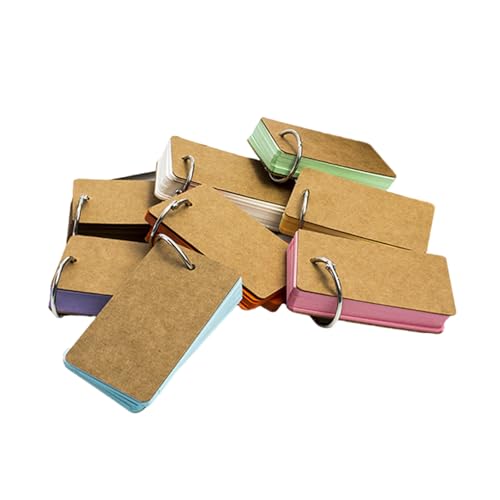 8 PCs/Set Indizes Karten Mit Bindungsringen Blitzkarten Doppelseitig Verfügbare Studienkarten Notizkarten Papierkarten von Lerpwige