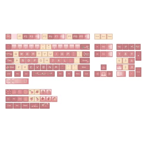 Lerpwige 127Key XDA Height Granatapfelschlüsselkaps Setzen Sie Die Matte Textur Für Mechanische Tastaturen. Verbessert Tippen Und Spielen von Lerpwige