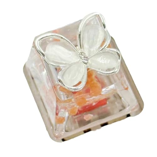 Lerpwige Floral Butterfly Keycap mit Drehfunktion für mechanische Tastaturen, Epoxidharz, Hintergrundbeleuchtung, Tastenkappe von Lerpwige