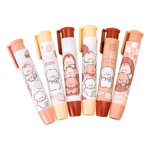Radiergummi, einziehbar, Cartoon-Radiergummi, für Studenten, Jungen, Mädchen, Klasse, Belohnung, Weihnachtsgeschenk, 6 Stück Radiergummi, einziehbar, Cartoon-Radiergummi, für Studenten, Jungen, Mädchen, Klasse, Belohnung, Weihnachtsgeschenk, 6 Stück von Lerpwige