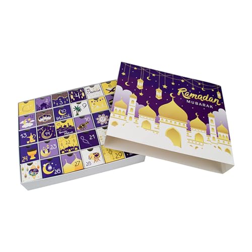 Ramadans Countdowns-Kalender mit 30 leeren Boxen, tragbares Zubehör für Eids-Feier und besondere Geschenke von Lerpwige