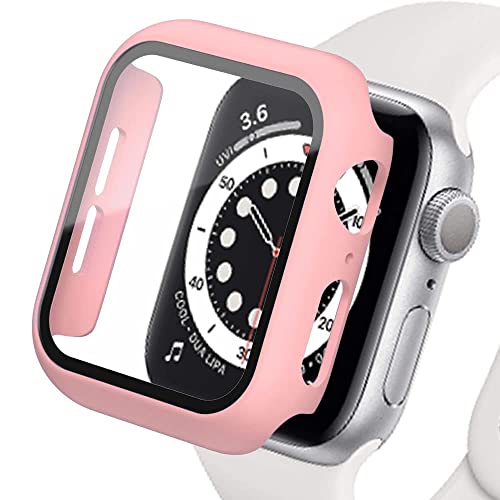 Kompatibel mit Apple Watch Series 3 38mm Hülle mit Displayschutz aus gehärtetem Glas,PC Case+Panzerglasfolie Vollschutz Hardcase HD Folie Ultra Dünn Rundum Schutzhülle für iWatch 3 38mm,Rosa von Lerxiuer