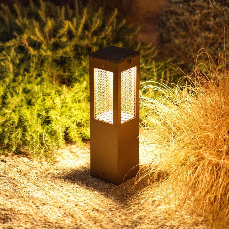 LED-Solar-Sockellampe Tradition Sensor Corten 40cm von Les Jardins