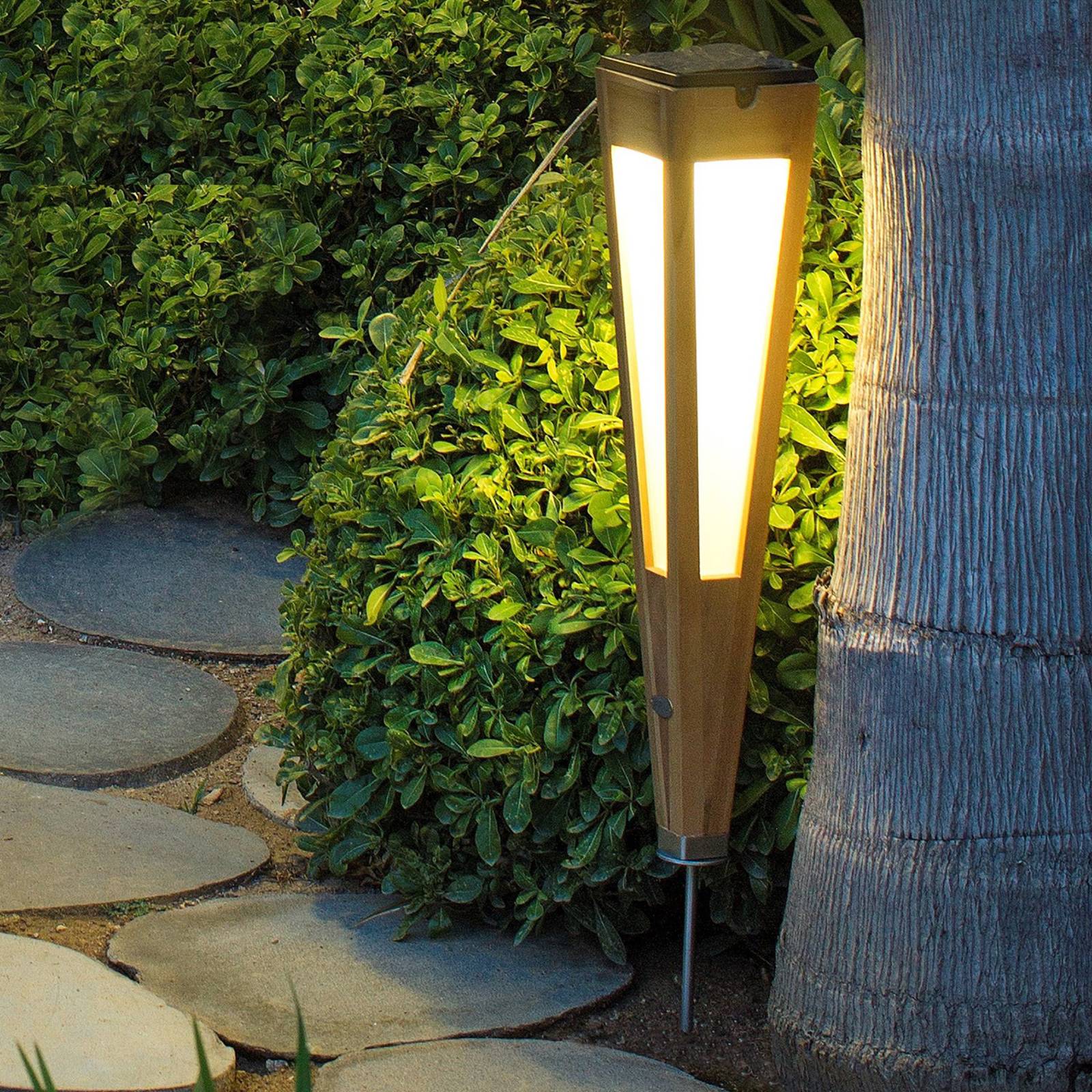 LED-Solarfackel Tecka mit Sensor, 52 cm, teak von Les Jardins