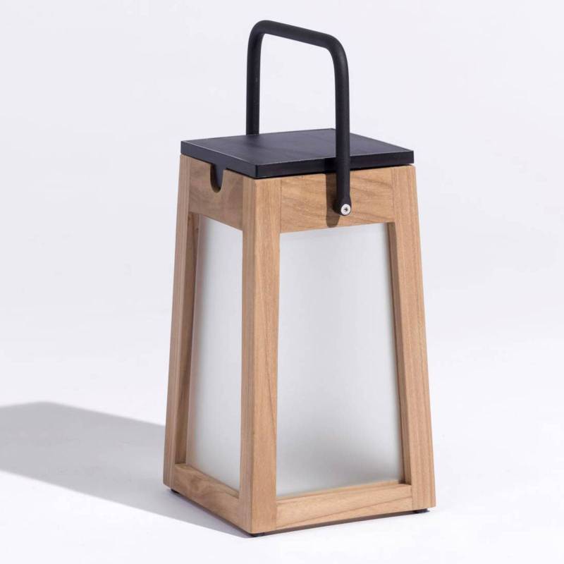 LED-Solarlaterne Tecka tragbar, teak 25 cm von Les Jardins