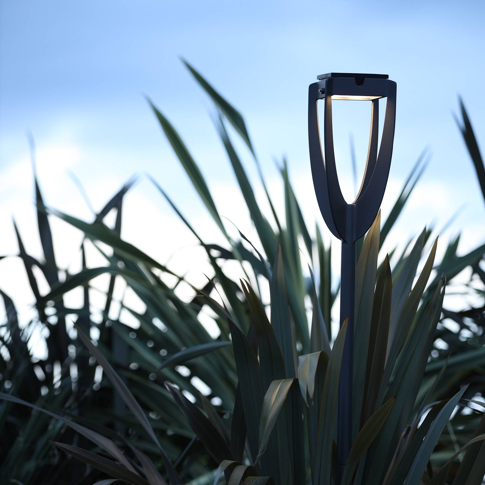LED-Solarleuchte Tulip mit Erdspieß, anthrazit LED-Solarleuchte Tulip mit Erdspieß, anthrazit von Les Jardins