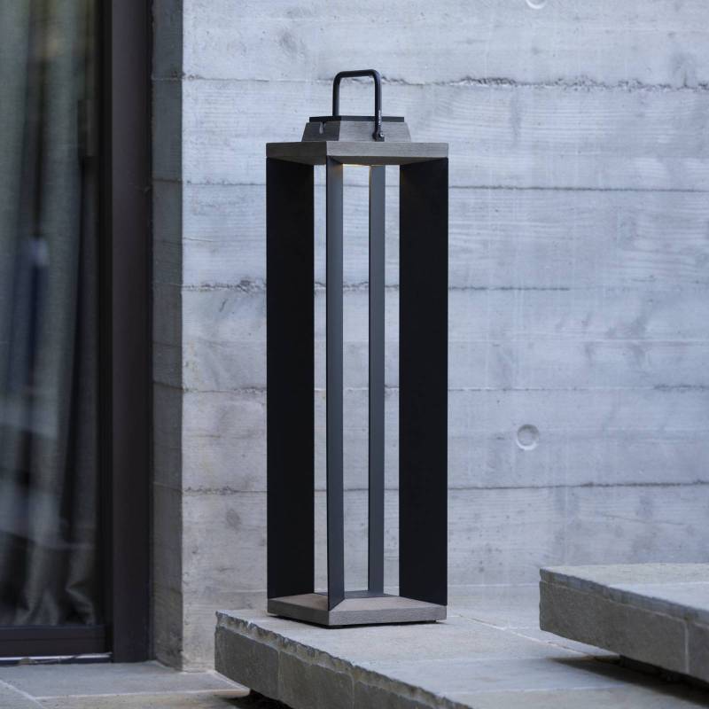 Les Jardins LED-Solarlaterne Teckalu, grau/schwarz, 60 cm von Les Jardins