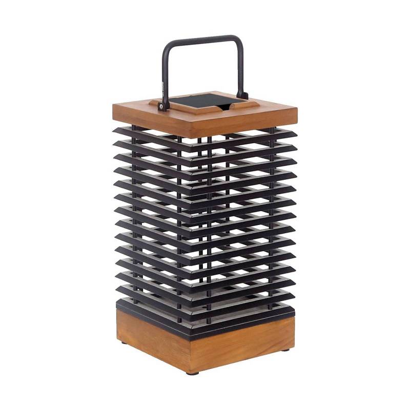 Les Jardins LED-Solarlaterne Tekura, teak/grau, 46,5 cm von Les Jardins