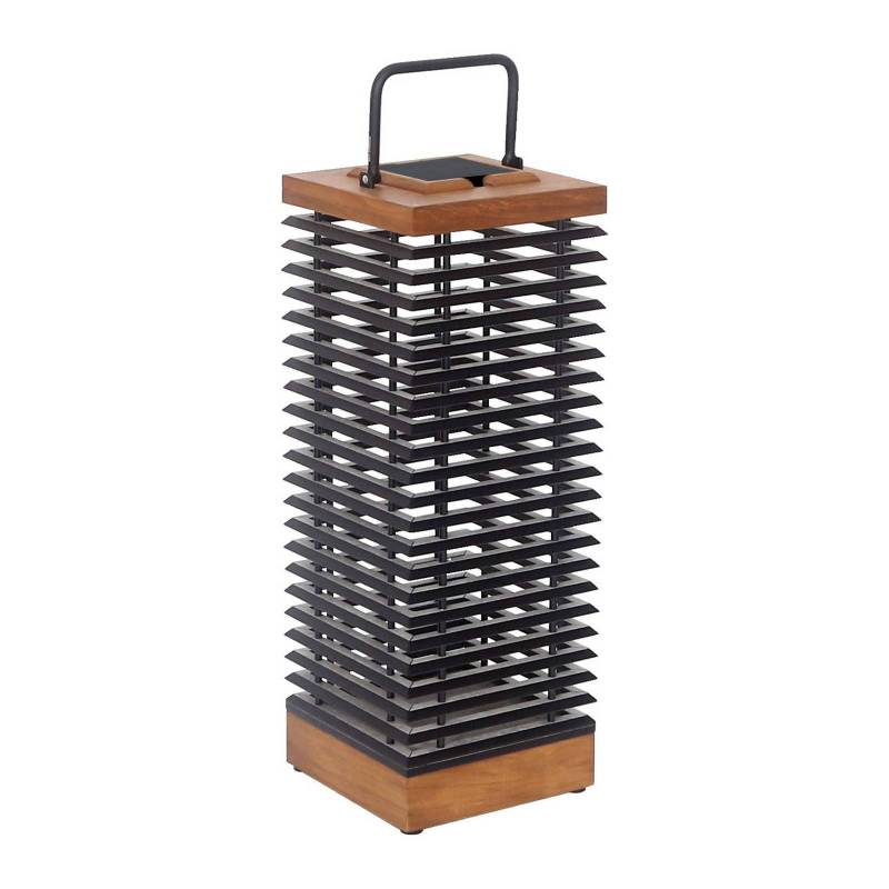 Les Jardins LED-Solarlaterne Tekura, teak/grau, 66 cm von Les Jardins