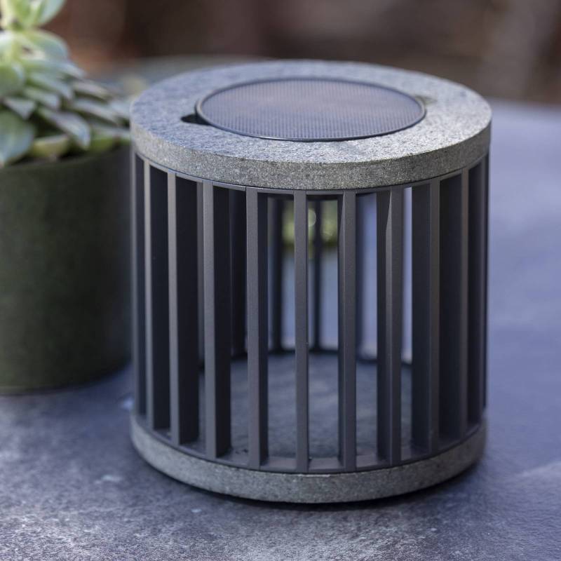 Les Jardins LED-Solartischleuchte Halo, grau, Alu/Granit von Les Jardins