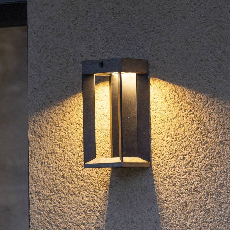 Les Jardins LED-Solarwandleuchte Teckalu, grau/schwarz von Les Jardins