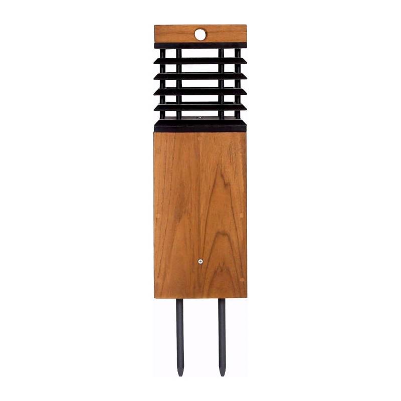 Les Jardins LED-Solarwegeleuchte Tekura, teak/grau, Spieß von Les Jardins