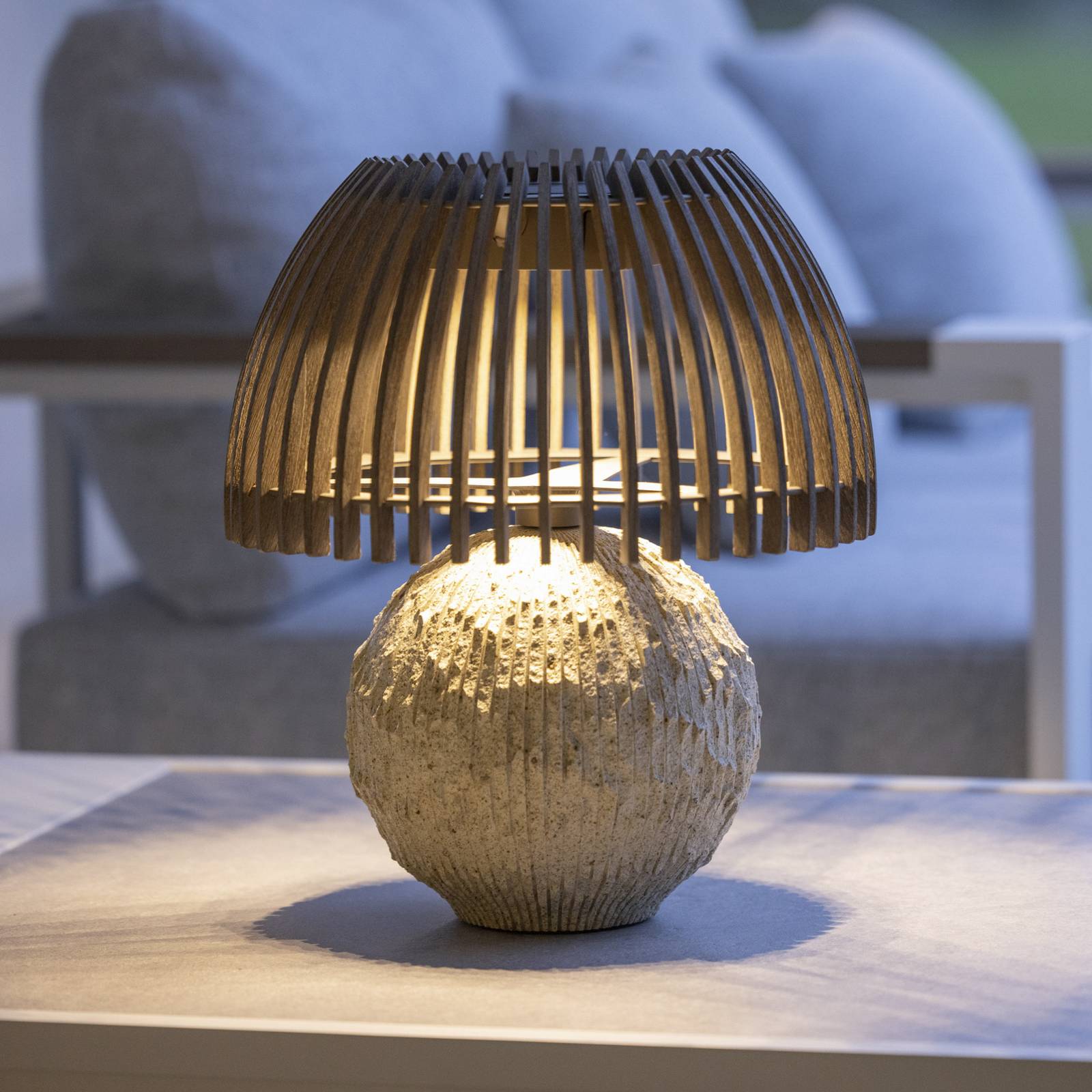 Les Jardins LED-Tischleuchte Alba, grau/beige, Höhe 41 cm Les Jardins LED-Tischleuchte Alba, grau/beige, Höhe 41 cm von Les Jardins