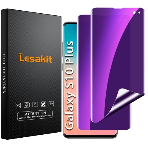 Lesakit 2 Stück Anti-Blaulicht Sichtschutz Schutzfolie für Samsung Galaxy S10 Plus, Blasenfreie Weich TPU Folie, Anti-Kratzen, Kompatibel Fingerabdruck-ID, Anti Spähen Lesakit 2 Stück Anti-Blaulicht Sichtschutz Schutzfolie für Samsung Galaxy S10 Plus, Blasenfreie Weich TPU Folie, Anti-Kratzen, Kompatibel Fingerabdruck-ID, Anti Spähen von Lesakit