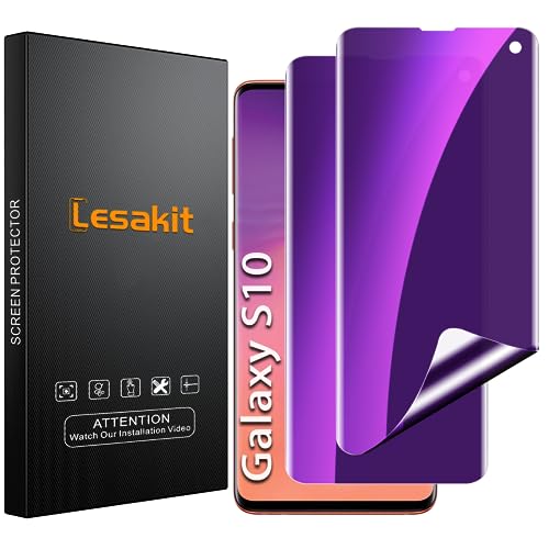 Lesakit 2 Stück Blickschutz Anti Blaulicht Displayschutzfolie für Samsung Galaxy S10 6.1 Zoll, Anti-Spia-TPU Displayschutzfolie, Unterstützung Fingerabdruck, kompatibel mit Cover, keine Blasen Lesakit 2 Stück Blickschutz Anti Blaulicht Displayschutzfolie für Samsung Galaxy S10 6.1 Zoll, Anti-Spia-TPU Displayschutzfolie, Unterstützung Fingerabdruck, kompatibel mit Cover, keine Blasen von Lesakit