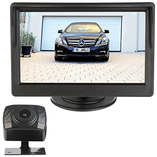 Lescars Rüchfahrkamera: Kabellose HD-Funk-Rückfahrkamera, AHD-Sensor, 5" (12,7 cm), Nachtsicht (Kfz Rückfahrkamera, Einparkhilfe kabellos, Rückfahrkameras Monitoren) von Lescars
