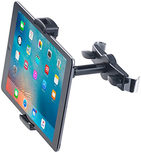 Lescars Tablet Halter Auto: Universal-360°-Kopfstützen-Halterung für Tablet-PCs & iPads bis 12,9" (Tablet Halterung Auto Kopfstütze, Kopfstützenhalterung, Kinder Fahrzeuge) von Lescars