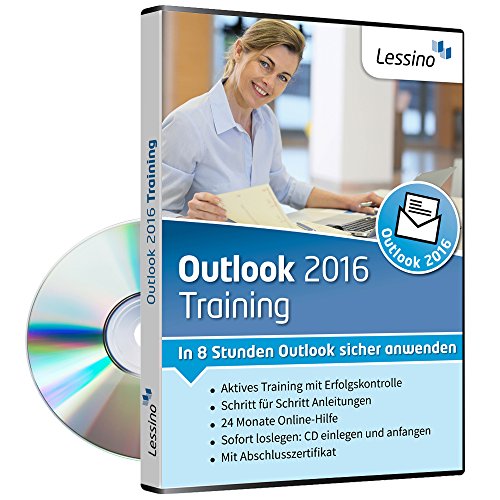 Outlook 2016 Training - In 8 Stunden Outlook sicher anwenden | Einsteiger und Auffrischer lernen mit diesem Kurs Schritt für Schritt die sichere Anwendung von Outlook [1 Nutzer-Lizenz] von Lessino