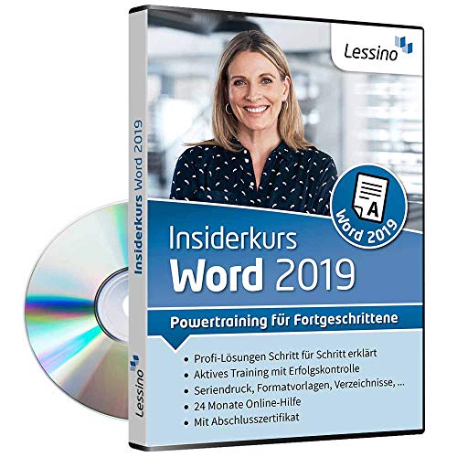 Word 2019 Insiderkurs - Powertraining für Fortgeschrittene | Lernen Sie Schritt für Schritt die effiziente Arbeit mit Vorlagen, Gliederungen und der Serienbrief-Funktion [1 Nutzer-Lizenz] von Lessino