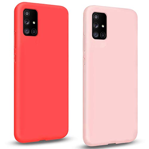 Leton-IT 2X Hülle für Samsung Galaxy S20 FE Silikon Handyhülle Samsung S20 FE 5g Ultra Dünn TPU Weich Stoßfest Schutz Schutzhülle Bumper Case Cover Rosa Rot von Leton-IT