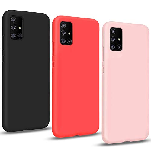 Leton-IT 3X Hülle für Samsung Galaxy S20 FE Silikon Handyhülle Samsung S20 FE 5g Ultra Dünn TPU Weich Stoßfest Schutz Schutzhülle Bumper Case Cover Schwarz Pink Rot von Leton-IT