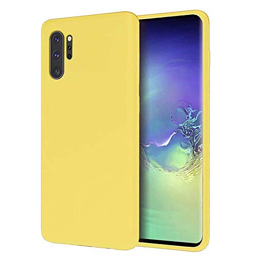 Leton-IT Hülle für Samsung Galaxy A32, Handyhülle für Samsung A32 5g Flüssiges Silikon mit Weicher Mikrofaser Stoff Futter Ultra Slim TPU Gel Schutzhülle Cover Case Gelb von Leton-IT