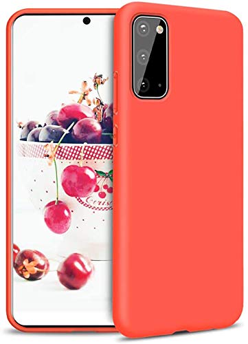 Leton-IT Hülle für Samsung Galaxy A71, Handyhülle für Samsung Galaxy A71 Flüssiges Silikon mit Weicher Mikrofaser Stoff Futter Ultra Slim TPU Gel Schutzhülle Cover Case Rot von Leton-IT