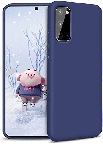 Leton-IT Hülle für Samsung Galaxy S20 FE 5G, Handyhülle für Samsung Galaxy S20 FE 5G Flüssiges Silikon mit Weicher Mikrofaser Stoff Futter Ultra Slim TPU Gel Schutzhülle Cover Case Blau von Leton-IT