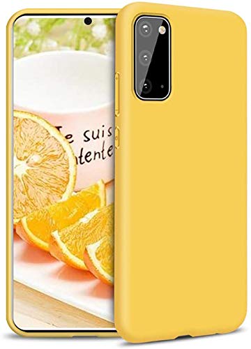 Leton-IT Hülle für Samsung Galaxy S20 FE 5G, Handyhülle für Samsung Galaxy S20 FE 5G Flüssiges Silikon mit Weicher Mikrofaser Stoff Futter Ultra Slim TPU Gel Schutzhülle Cover Case Gelb von Leton-IT