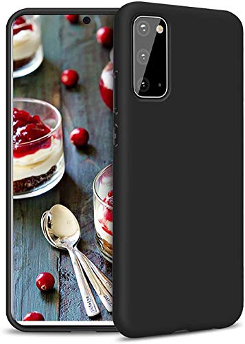 Leton-IT Hülle für Samsung Galaxy S20 FE 5G, Handyhülle für Samsung Galaxy S20 FE 5G Flüssiges Silikon mit Weicher Mikrofaser Stoff Futter Ultra Slim TPU Gel Schutzhülle Cover Case Schwarz von Leton-IT