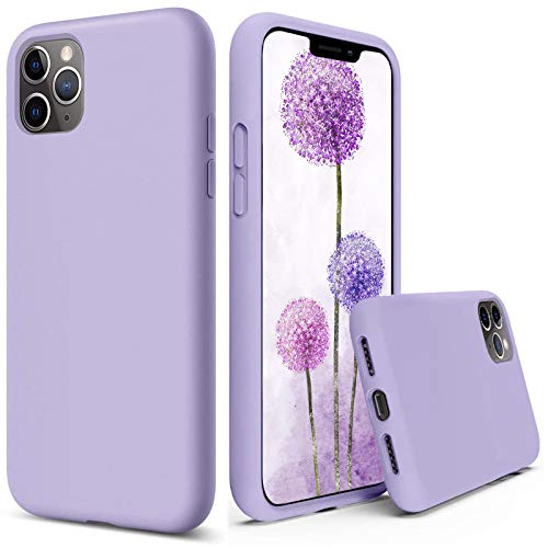 Leton-IT Hülle kompatibel mit für iPhone 12 Mini, Handyhülle für iPhone 12 Mini Flüssiges Silikon mit Weicher Mikrofaser Stoff Futter Ultra Slim TPU Gel Schutzhülle Cover Case Lila von Leton-IT