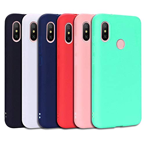 Leton 6X Xiaomi mi A2 Hülle Silikon Ultra Dünn TPU Schutzhülle xiaomi mi 6X Handyhülle Gel Soft Case Weich Flexible Stoßfest Tasche Anti-Rutsch Kratzfest Staubschutz Bumper Schwarz Rot Grün Rosa von Leton