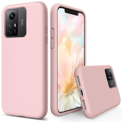 Leton Hülle für Redmi Note 12S, Handyhülle für Redmi Note 12S Flüssiges Silikon mit Weicher Mikrofaser Stoff Futter Slim TPU Schutzhülle Case Pink von Leton