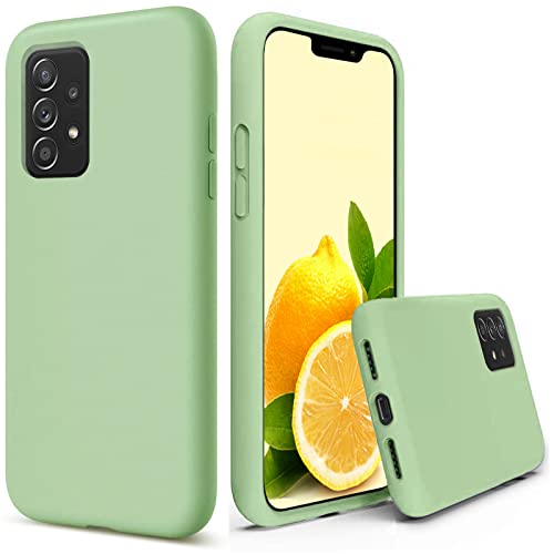 Leton Hülle für Samsung Galaxy A03S, Handyhülle für Samsung Galaxy A03S Flüssiges Silikon mit Weicher Mikrofaser Stoff Futter Slim TPU Schutzhülle Case Grün von Leton