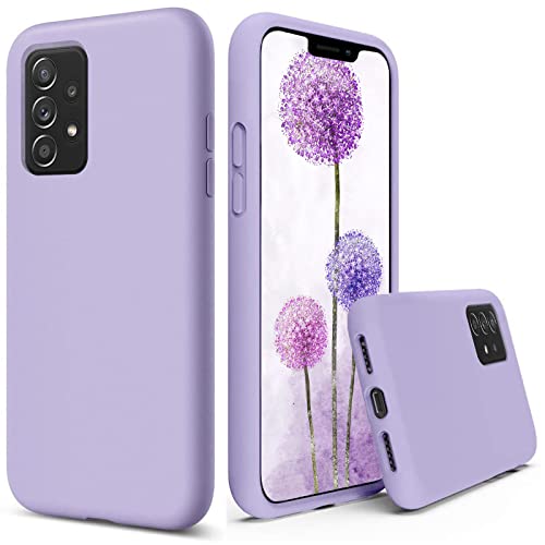 Leton Hülle für Samsung Galaxy A03S, Handyhülle für Samsung Galaxy A03S Flüssiges Silikon mit Weicher Mikrofaser Stoff Futter Slim TPU Schutzhülle Case Lila von Leton