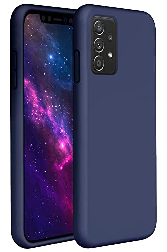 Leton Hülle für Samsung Galaxy A33, Handyhülle für Samsung Galaxy A33 Flüssiges Silikon mit Weicher Mikrofaser Stoff Futter Slim TPU Schutzhülle Case Blau von Leton