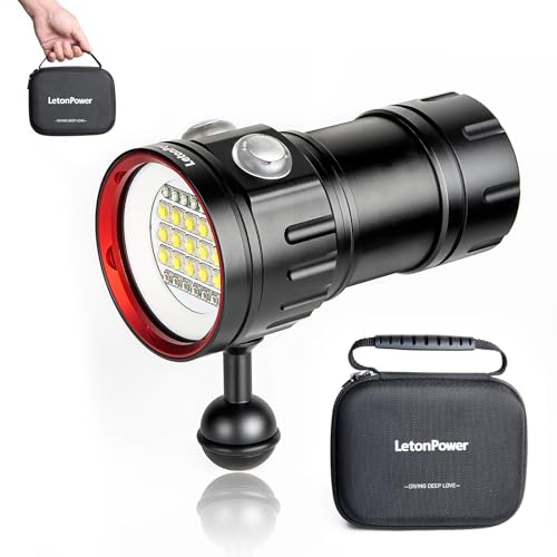 LetonPower B15 Tauchen Taschenlampe, 8000 Lumens Super Bright Underwater 80m Video Light, Scuba Dive Light, High Frequency Verwendung für Outdoor unter Wasser Sport LetonPower B15 Tauchen Taschenlampe, 8000 Lumens Super Bright Underwater 80m Video Light, Scuba Dive Light, High Frequency Verwendung für Outdoor unter Wasser Sport von LetonPower