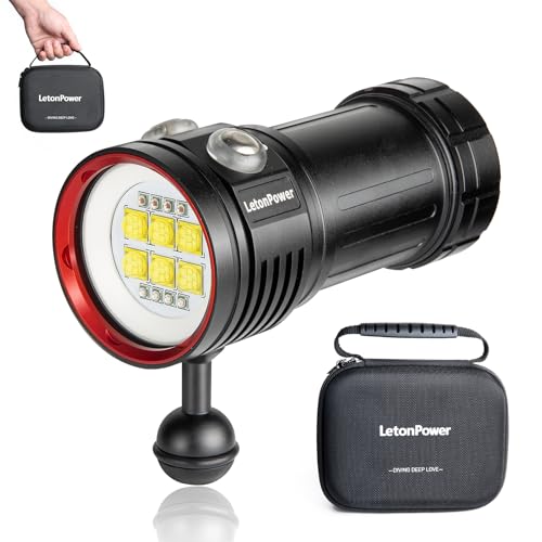 Tauchlampe,LetonPower L24 12000Lumens Taschenlampe tauchen,Unterwasser 100m tauchlampe,Unterwasser Taschenlampe, Unterwasser videoleuchte, mit Typ-C Aufladung für professionelle Unterwasser Sport Tauchlampe,LetonPower L24 12000Lumens Taschenlampe tauchen,Unterwasser 100m tauchlampe,Unterwasser Taschenlampe, Unterwasser videoleuchte, mit Typ-C Aufladung für professionelle Unterwasser Sport von LetonPower