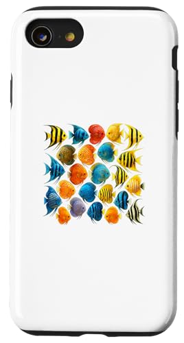 Diskus Angelfish Collage Tropical Aquariumcore Art Design Hülle für iPhone SE (2020) / 7 / 8 von LetterTrunk