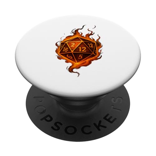 Dungeon Art Fantasy Würfel Flamme ästhetisches Design PopSockets Klebender PopGrip von LetterTrunk
